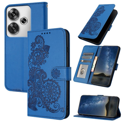 Datura Flower Embossed Flip Leather Phone Case, For Redmi Note 14 Pro 4G, For Redmi Note 14 4G 163.25mm, For Redmi Note 14 5G, For Redmi Note 14 Pro+ 5G, For Redmi Note 14 Pro 5G, For Redmi 13 4G, For Redmi Turbo 3 / Poco F6                            ...