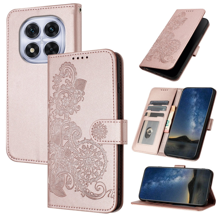 Datura Flower Embossed Flip Leather Phone Case, For Redmi Note 14 Pro 4G, For Redmi Note 14 4G 163.25mm, For Redmi Note 14 5G, For Redmi Note 14 Pro+ 5G, For Redmi Note 14 Pro 5G, For Redmi 13 4G, For Redmi Turbo 3 / Poco F6                            ...