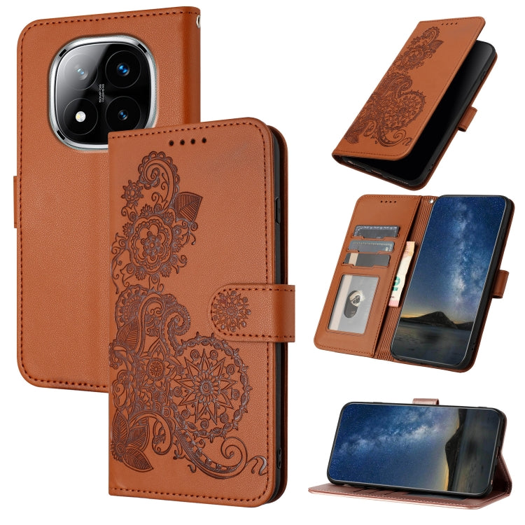 Datura Flower Embossed Flip Leather Phone Case, For Redmi Note 14 Pro 4G, For Redmi Note 14 4G 163.25mm, For Redmi Note 14 5G, For Redmi Note 14 Pro+ 5G, For Redmi Note 14 Pro 5G, For Redmi 13 4G, For Redmi Turbo 3 / Poco F6                            ...