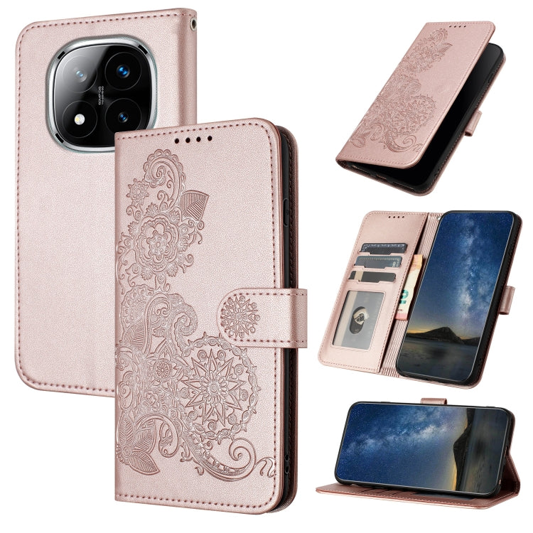 Datura Flower Embossed Flip Leather Phone Case, For Redmi Note 14 Pro 4G, For Redmi Note 14 4G 163.25mm, For Redmi Note 14 5G, For Redmi Note 14 Pro+ 5G, For Redmi Note 14 Pro 5G, For Redmi 13 4G, For Redmi Turbo 3 / Poco F6                            ...