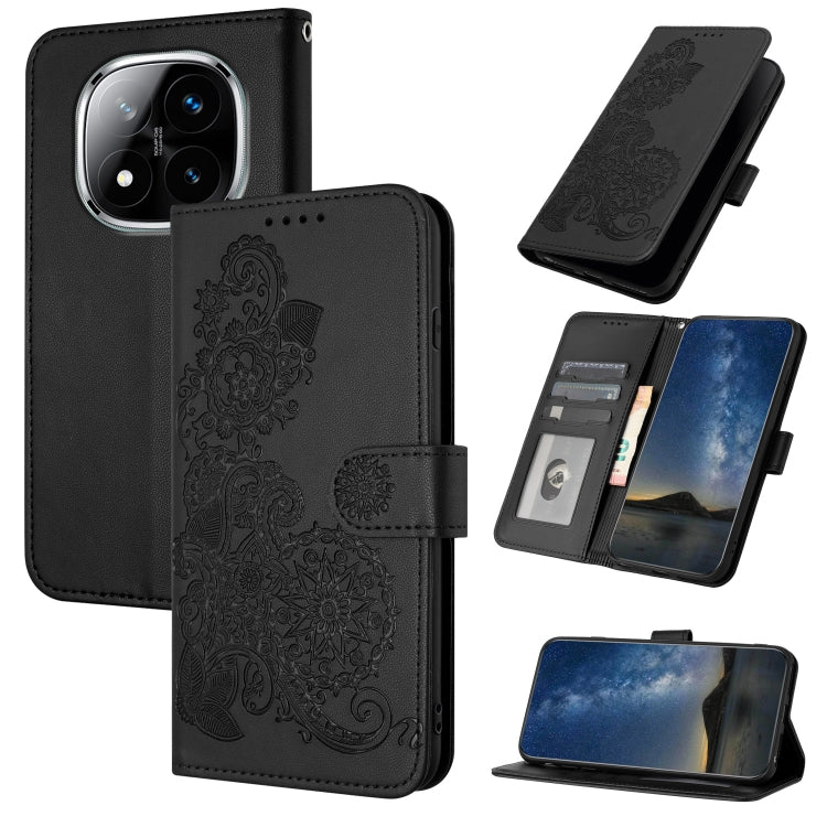 Datura Flower Embossed Flip Leather Phone Case, For Redmi Note 14 Pro 4G, For Redmi Note 14 4G 163.25mm, For Redmi Note 14 5G, For Redmi Note 14 Pro+ 5G, For Redmi Note 14 Pro 5G, For Redmi 13 4G, For Redmi Turbo 3 / Poco F6                            ...