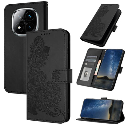 Datura Flower Embossed Flip Leather Phone Case, For Redmi Note 14 Pro 4G, For Redmi Note 14 4G 163.25mm, For Redmi Note 14 5G, For Redmi Note 14 Pro+ 5G, For Redmi Note 14 Pro 5G, For Redmi 13 4G, For Redmi Turbo 3 / Poco F6                            ...
