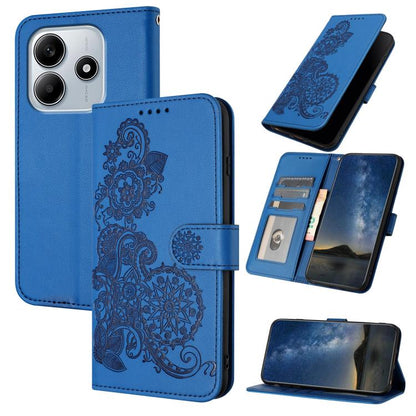 Datura Flower Embossed Flip Leather Phone Case, For Redmi Note 14 Pro 4G, For Redmi Note 14 4G 163.25mm, For Redmi Note 14 5G, For Redmi Note 14 Pro+ 5G, For Redmi Note 14 Pro 5G, For Redmi 13 4G, For Redmi Turbo 3 / Poco F6                            ...