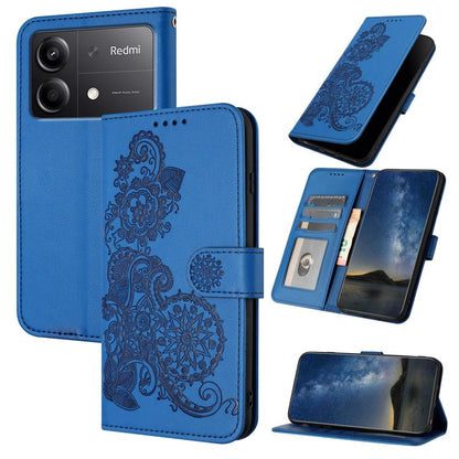 Datura Flower Embossed Flip Leather Phone Case, For Redmi Note 14 Pro 4G, For Redmi Note 14 4G 163.25mm, For Redmi Note 14 5G, For Redmi Note 14 Pro+ 5G, For Redmi Note 14 Pro 5G, For Redmi 13 4G, For Redmi Turbo 3 / Poco F6                            ...