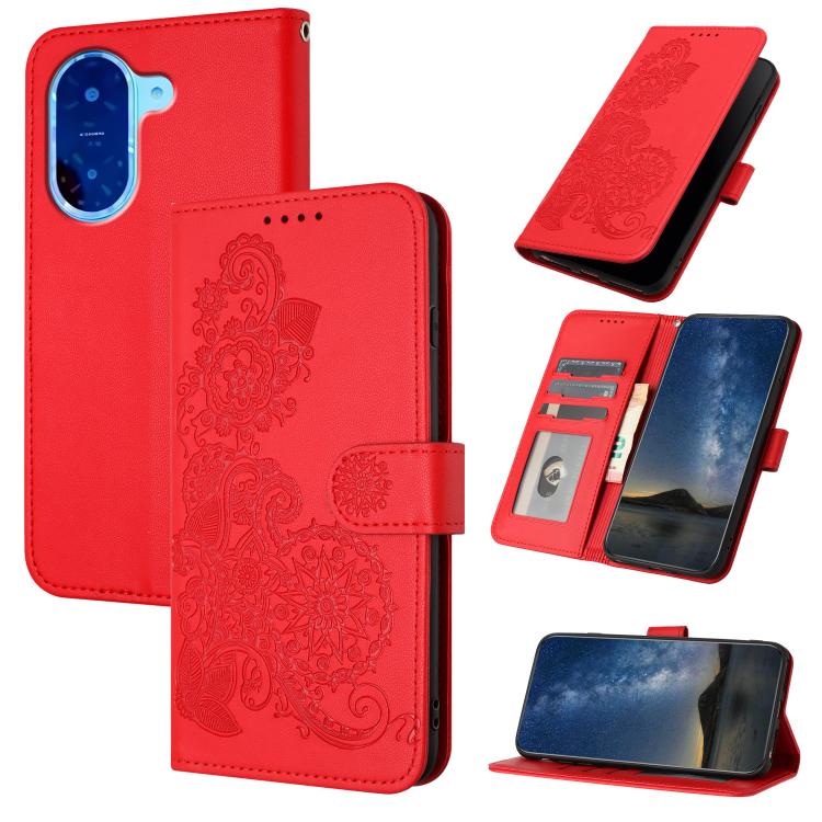 Datura Flower Embossed Flip Leather Phone Case, For Redmi A7 Pro 171mm / Poco C85x 5G, For Redmi Turbo 5 Max / Poco X8 Pro Max, For Redmi Turbo 5 5G / Poco X8 Pro 5G, For Redmi Note 15 4G / 5G 164mm / Poco M8 5G, For Redmi K90 Pro Max / Poco F8 Ultra 5...