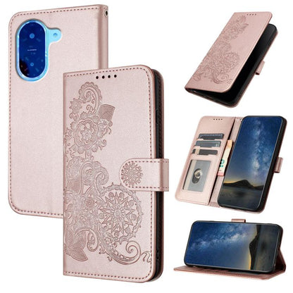Datura Flower Embossed Flip Leather Phone Case, For Redmi A7 Pro 171mm / Poco C85x 5G, For Redmi Turbo 5 Max / Poco X8 Pro Max, For Redmi Turbo 5 5G / Poco X8 Pro 5G, For Redmi Note 15 4G / 5G 164mm / Poco M8 5G, For Redmi K90 Pro Max / Poco F8 Ultra 5...