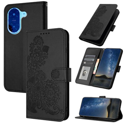 Datura Flower Embossed Flip Leather Phone Case, For Redmi A7 Pro 171mm / Poco C85x 5G, For Redmi Turbo 5 Max / Poco X8 Pro Max, For Redmi Turbo 5 5G / Poco X8 Pro 5G, For Redmi Note 15 4G / 5G 164mm / Poco M8 5G, For Redmi K90 Pro Max / Poco F8 Ultra 5...