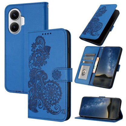 Datura Flower Embossed Flip Leather Phone Case, For Redmi A7 Pro 171mm / Poco C85x 5G, For Redmi Turbo 5 Max / Poco X8 Pro Max, For Redmi Turbo 5 5G / Poco X8 Pro 5G, For Redmi Note 15 4G / 5G 164mm / Poco M8 5G, For Redmi K90 Pro Max / Poco F8 Ultra 5...