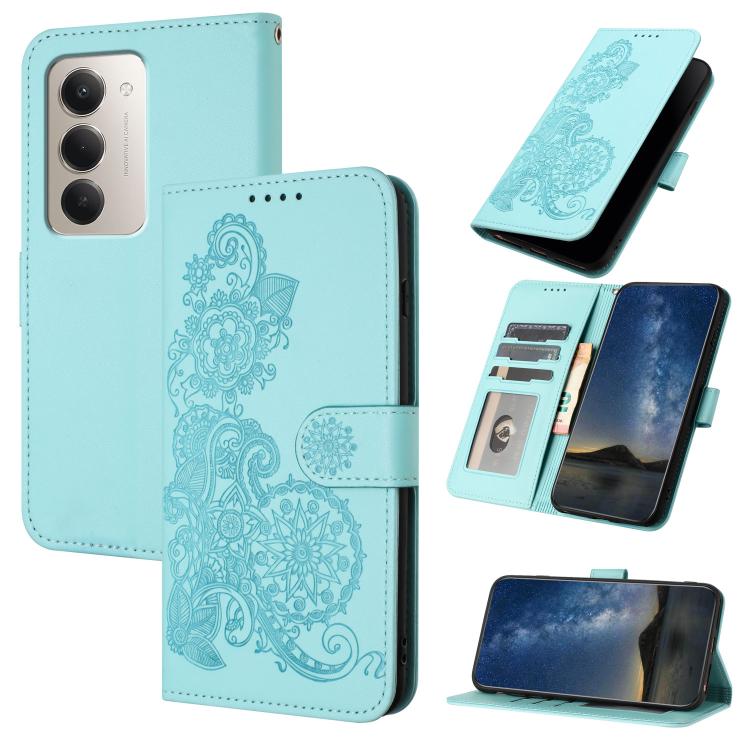 Datura Flower Embossed Flip Leather Phone Case, For Redmi A7 Pro 171mm / Poco C85x 5G, For Redmi Turbo 5 Max / Poco X8 Pro Max, For Redmi Turbo 5 5G / Poco X8 Pro 5G, For Redmi Note 15 4G / 5G 164mm / Poco M8 5G, For Redmi K90 Pro Max / Poco F8 Ultra 5...
