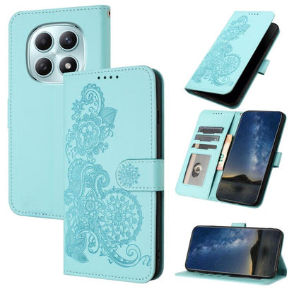 Datura Flower Embossed Flip Leather Phone Case, For Redmi A7 Pro 171mm / Poco C85x 5G, For Redmi Turbo 5 Max / Poco X8 Pro Max, For Redmi Turbo 5 5G / Poco X8 Pro 5G, For Redmi Note 15 4G / 5G 164mm / Poco M8 5G, For Redmi K90 Pro Max / Poco F8 Ultra 5...