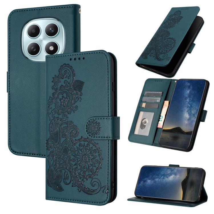 Datura Flower Embossed Flip Leather Phone Case, For Redmi A7 Pro 171mm / Poco C85x 5G, For Redmi Turbo 5 Max / Poco X8 Pro Max, For Redmi Turbo 5 5G / Poco X8 Pro 5G, For Redmi Note 15 4G / 5G 164mm / Poco M8 5G, For Redmi K90 Pro Max / Poco F8 Ultra 5...