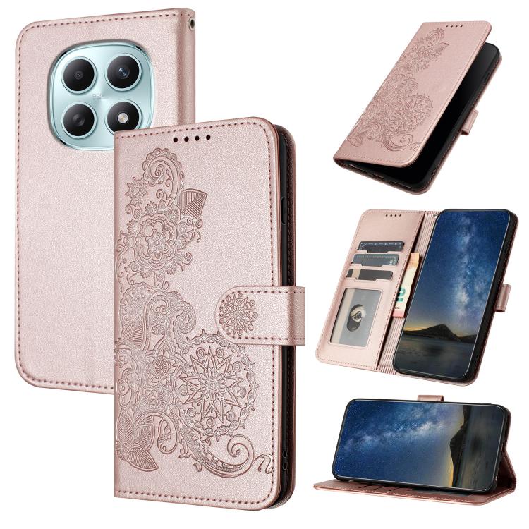 Datura Flower Embossed Flip Leather Phone Case, For Redmi A7 Pro 171mm / Poco C85x 5G, For Redmi Turbo 5 Max / Poco X8 Pro Max, For Redmi Turbo 5 5G / Poco X8 Pro 5G, For Redmi Note 15 4G / 5G 164mm / Poco M8 5G, For Redmi K90 Pro Max / Poco F8 Ultra 5...