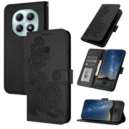Datura Flower Embossed Flip Leather Phone Case, For Redmi A7 Pro 171mm / Poco C85x 5G, For Redmi Turbo 5 Max / Poco X8 Pro Max, For Redmi Turbo 5 5G / Poco X8 Pro 5G, For Redmi Note 15 4G / 5G 164mm / Poco M8 5G, For Redmi K90 Pro Max / Poco F8 Ultra 5...