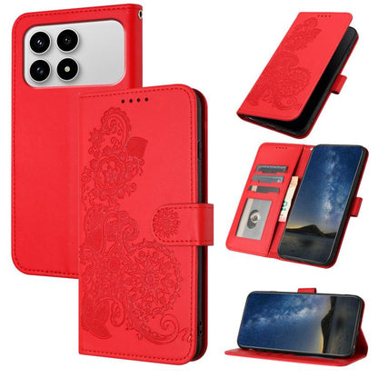 Datura Flower Embossed Flip Leather Phone Case, For Redmi A7 Pro 171mm / Poco C85x 5G, For Redmi Turbo 5 Max / Poco X8 Pro Max, For Redmi Turbo 5 5G / Poco X8 Pro 5G, For Redmi Note 15 4G / 5G 164mm / Poco M8 5G, For Redmi K90 Pro Max / Poco F8 Ultra 5...