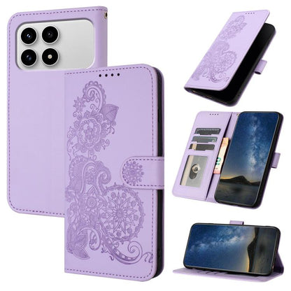 Datura Flower Embossed Flip Leather Phone Case, For Redmi A7 Pro 171mm / Poco C85x 5G, For Redmi Turbo 5 Max / Poco X8 Pro Max, For Redmi Turbo 5 5G / Poco X8 Pro 5G, For Redmi Note 15 4G / 5G 164mm / Poco M8 5G, For Redmi K90 Pro Max / Poco F8 Ultra 5...