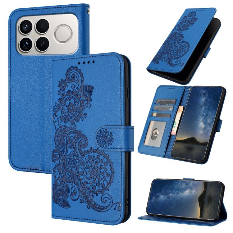 Datura Flower Embossed Flip Leather Phone Case, For Redmi A7 Pro 171mm / Poco C85x 5G, For Redmi Turbo 5 Max / Poco X8 Pro Max, For Redmi Turbo 5 5G / Poco X8 Pro 5G, For Redmi Note 15 4G / 5G 164mm / Poco M8 5G, For Redmi K90 Pro Max / Poco F8 Ultra 5...
