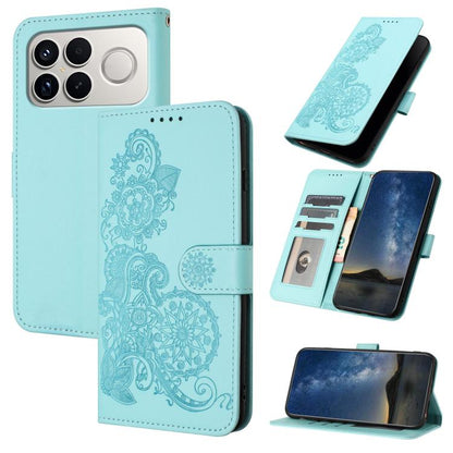 Datura Flower Embossed Flip Leather Phone Case, For Redmi A7 Pro 171mm / Poco C85x 5G, For Redmi Turbo 5 Max / Poco X8 Pro Max, For Redmi Turbo 5 5G / Poco X8 Pro 5G, For Redmi Note 15 4G / 5G 164mm / Poco M8 5G, For Redmi K90 Pro Max / Poco F8 Ultra 5...