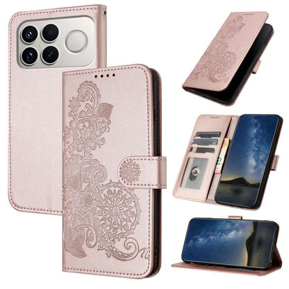 Datura Flower Embossed Flip Leather Phone Case, For Redmi A7 Pro 171mm / Poco C85x 5G, For Redmi Turbo 5 Max / Poco X8 Pro Max, For Redmi Turbo 5 5G / Poco X8 Pro 5G, For Redmi Note 15 4G / 5G 164mm / Poco M8 5G, For Redmi K90 Pro Max / Poco F8 Ultra 5...