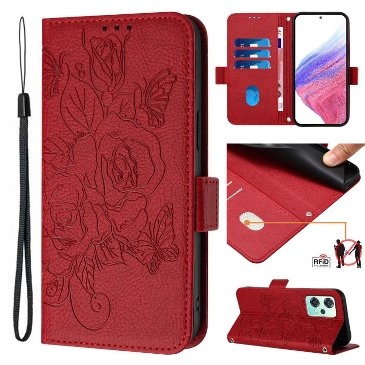 Embossed Rose RFID Anti-theft Leather Phone Case, For Realme 10 Pro+ 5G, For Realme 10 4G Global, For Realme C30 4G / Narzo 50i Prime / C30s, For Realme GT Neo 3T, For Realme 9 Pro+ 5G / 9 4G Global, For Realme Narzo 50 Pro 5G, For Realme GT Neo 3     ...