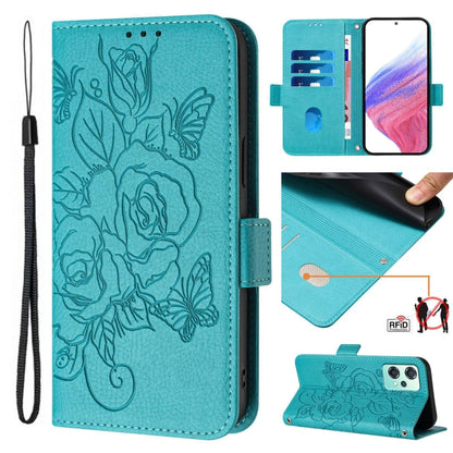 Embossed Rose RFID Anti-theft Leather Phone Case, For Realme 10 Pro+ 5G, For Realme 10 4G Global, For Realme C30 4G / Narzo 50i Prime / C30s, For Realme GT Neo 3T, For Realme 9 Pro+ 5G / 9 4G Global, For Realme Narzo 50 Pro 5G, For Realme GT Neo 3     ...