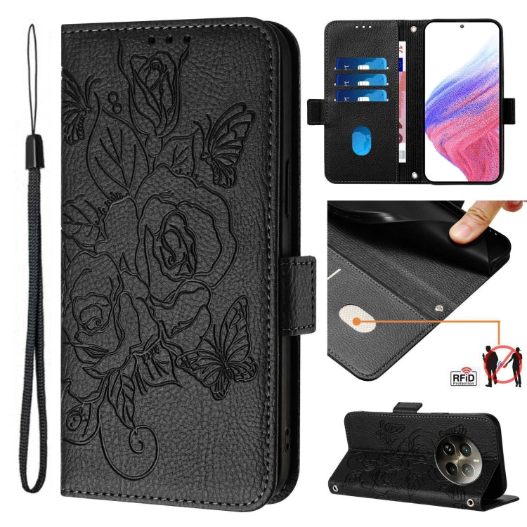 Embossed Rose RFID Anti-theft Leather Phone Case, For Realme 12 5G, For Realme Narzo N53 4G, For Realme Note 50 4G / C51 4G / C53 4G, For Realme 12 Pro 5G / 12 Pro+ 5G, For Realme C67 4G Global, For Realme 11 5G Global / 11X 5G                         ...