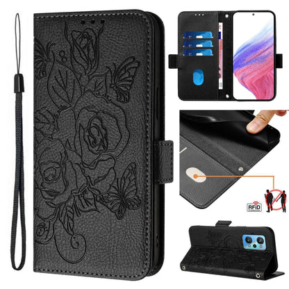 Embossed Rose RFID Anti-theft Leather Phone Case, For Realme 10 Pro+ 5G, For Realme 10 4G Global, For Realme C30 4G / Narzo 50i Prime / C30s, For Realme GT Neo 3T, For Realme 9 Pro+ 5G / 9 4G Global, For Realme Narzo 50 Pro 5G, For Realme GT Neo 3     ...