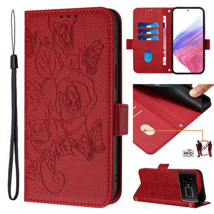 Embossed Rose RFID Anti-theft Leather Phone Case, For Realme 12 5G, For Realme Narzo N53 4G, For Realme Note 50 4G / C51 4G / C53 4G, For Realme 12 Pro 5G / 12 Pro+ 5G, For Realme C67 4G Global, For Realme 11 5G Global / 11X 5G                         ...