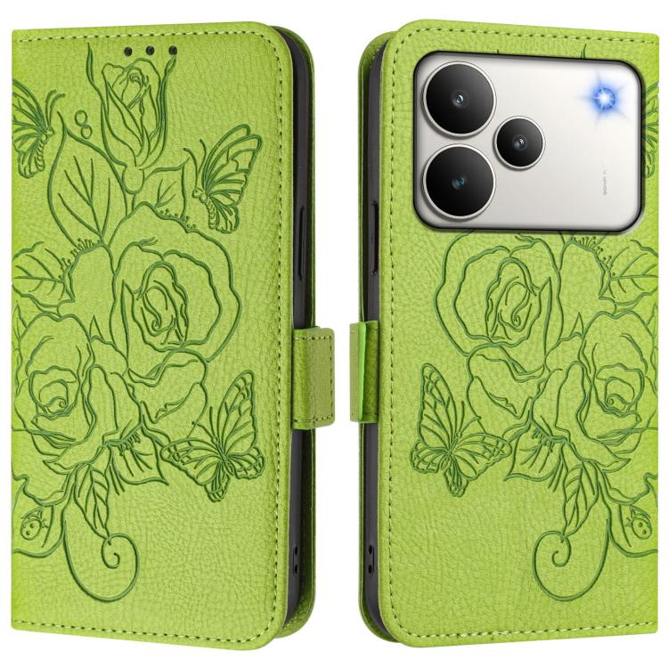 Embossed Rose RFID Anti-theft Leather Phone Case, For Realme P4x 5G / OnePlus Nord CE6 Lite, For Realme 16T 5G Global, For Realme C100 5G, For Realme P4 Power 5G, For Realme Note 80 4G Global, For Realme C83 5G India, For Realme 16 5G Global           ...