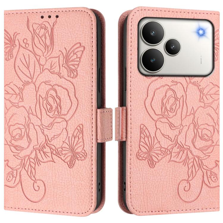 Embossed Rose RFID Anti-theft Leather Phone Case, For Realme P4x 5G / OnePlus Nord CE6 Lite, For Realme 16T 5G Global, For Realme C100 5G, For Realme P4 Power 5G, For Realme Note 80 4G Global, For Realme C83 5G India, For Realme 16 5G Global           ...
