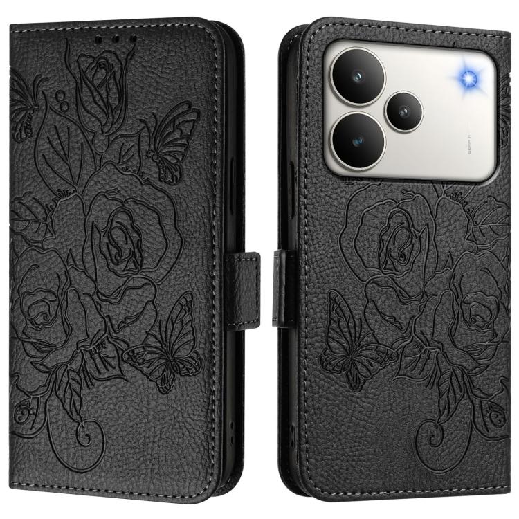 Embossed Rose RFID Anti-theft Leather Phone Case, For Realme P4x 5G / OnePlus Nord CE6 Lite, For Realme 16T 5G Global, For Realme C100 5G, For Realme P4 Power 5G, For Realme Note 80 4G Global, For Realme C83 5G India, For Realme 16 5G Global           ...