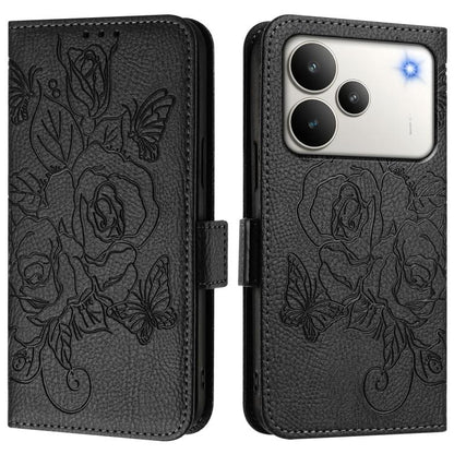 Embossed Rose RFID Anti-theft Leather Phone Case, For Realme P4x 5G / OnePlus Nord CE6 Lite, For Realme 16T 5G Global, For Realme C100 5G, For Realme P4 Power 5G, For Realme Note 80 4G Global, For Realme C83 5G India, For Realme 16 5G Global           ...