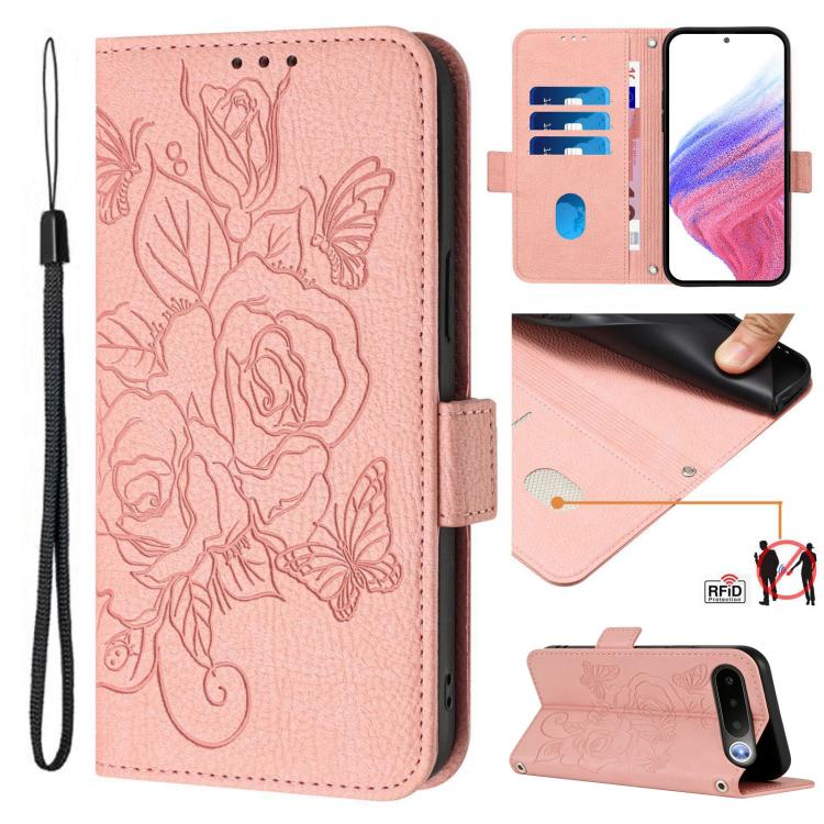 Embossed Rose RFID Anti-theft Leather Phone Case, For Realme P4x 5G / OnePlus Nord CE6 Lite, For Realme 16T 5G Global, For Realme C100 5G, For Realme P4 Power 5G, For Realme Note 80 4G Global, For Realme C83 5G India, For Realme 16 5G Global           ...