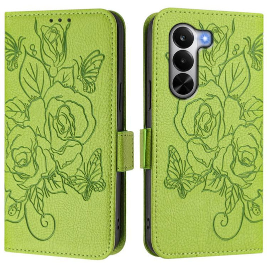 Embossed Rose RFID Anti-theft Leather Phone Case, For Realme P4x 5G / OnePlus Nord CE6 Lite, For Realme 16T 5G Global, For Realme C100 5G, For Realme P4 Power 5G, For Realme Note 80 4G Global, For Realme C83 5G India, For Realme 16 5G Global           ...
