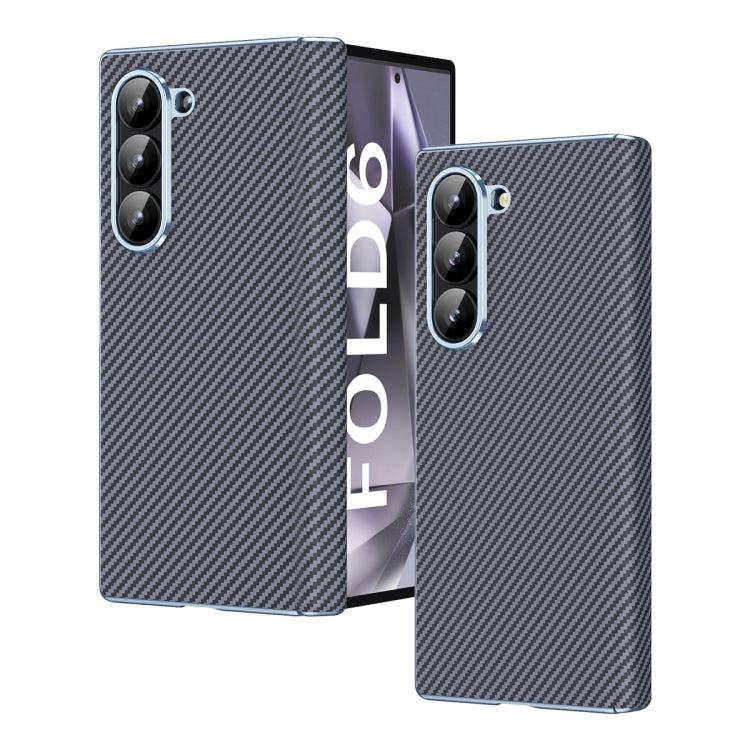 Electroplated Carbon Fiber Pattern Folding Phone Case with Hinge, For Galaxy Z Fold8 Ultra 5G, For Galaxy Z Fold6 5G, For Galaxy Z Fold5 5G