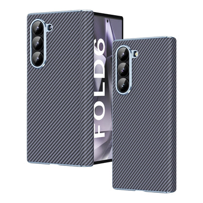 Electroplated Carbon Fiber Pattern Folding Phone Case with Hinge, For Galaxy Z Fold8 Ultra 5G, For Galaxy Z Fold6 5G, For Galaxy Z Fold5 5G