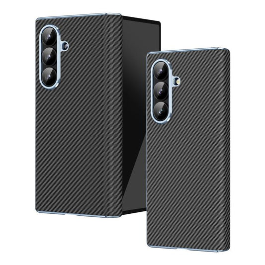 Electroplated Carbon Fiber Pattern Folding Phone Case with Hinge, For Galaxy Z Fold8 Ultra 5G, For Galaxy Z Fold6 5G, For Galaxy Z Fold5 5G