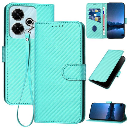 YX0070 Carbon Fiber Buckle Leather Phone Case with Lanyard, For Redmi Note 14 4G 164.84mm, For Redmi Turbo 4 / Poco X7 Pro, For Redmi Note 14 Pro 4G, For Redmi Note 14 4G 163.25mm, For Redmi Note 14 5G, For Redmi Note 14 Pro+ 5G, For Redmi Note 14 Pro ...