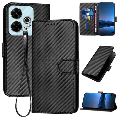 YX0070 Carbon Fiber Buckle Leather Phone Case with Lanyard, For Redmi Note 14 4G 164.84mm, For Redmi Turbo 4 / Poco X7 Pro, For Redmi Note 14 Pro 4G, For Redmi Note 14 4G 163.25mm, For Redmi Note 14 5G, For Redmi Note 14 Pro+ 5G, For Redmi Note 14 Pro ...