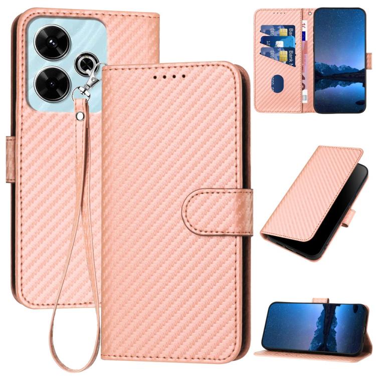 YX0070 Carbon Fiber Buckle Leather Phone Case with Lanyard, For Redmi Note 14 4G 164.84mm, For Redmi Turbo 4 / Poco X7 Pro, For Redmi Note 14 Pro 4G, For Redmi Note 14 4G 163.25mm, For Redmi Note 14 5G, For Redmi Note 14 Pro+ 5G, For Redmi Note 14 Pro ...