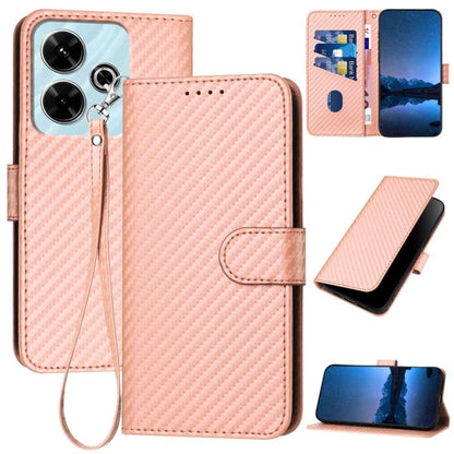 YX0070 Carbon Fiber Buckle Leather Phone Case with Lanyard, For Redmi Note 14 4G 164.84mm, For Redmi Turbo 4 / Poco X7 Pro, For Redmi Note 14 Pro 4G, For Redmi Note 14 4G 163.25mm, For Redmi Note 14 5G, For Redmi Note 14 Pro+ 5G, For Redmi Note 14 Pro ...