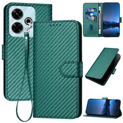 YX0070 Carbon Fiber Buckle Leather Phone Case with Lanyard, For Redmi Note 14 4G 164.84mm, For Redmi Turbo 4 / Poco X7 Pro, For Redmi Note 14 Pro 4G, For Redmi Note 14 4G 163.25mm, For Redmi Note 14 5G, For Redmi Note 14 Pro+ 5G, For Redmi Note 14 Pro ...