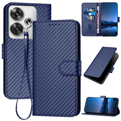 YX0070 Carbon Fiber Buckle Leather Phone Case with Lanyard, For Redmi Note 14 4G 164.84mm, For Redmi Turbo 4 / Poco X7 Pro, For Redmi Note 14 Pro 4G, For Redmi Note 14 4G 163.25mm, For Redmi Note 14 5G, For Redmi Note 14 Pro+ 5G, For Redmi Note 14 Pro ...