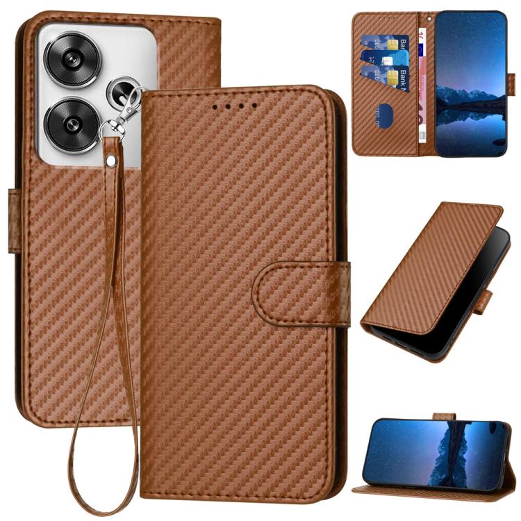 YX0070 Carbon Fiber Buckle Leather Phone Case with Lanyard, For Redmi Note 14 4G 164.84mm, For Redmi Turbo 4 / Poco X7 Pro, For Redmi Note 14 Pro 4G, For Redmi Note 14 4G 163.25mm, For Redmi Note 14 5G, For Redmi Note 14 Pro+ 5G, For Redmi Note 14 Pro ...