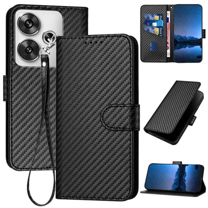 YX0070 Carbon Fiber Buckle Leather Phone Case with Lanyard, For Redmi Note 14 4G 164.84mm, For Redmi Turbo 4 / Poco X7 Pro, For Redmi Note 14 Pro 4G, For Redmi Note 14 4G 163.25mm, For Redmi Note 14 5G, For Redmi Note 14 Pro+ 5G, For Redmi Note 14 Pro ...