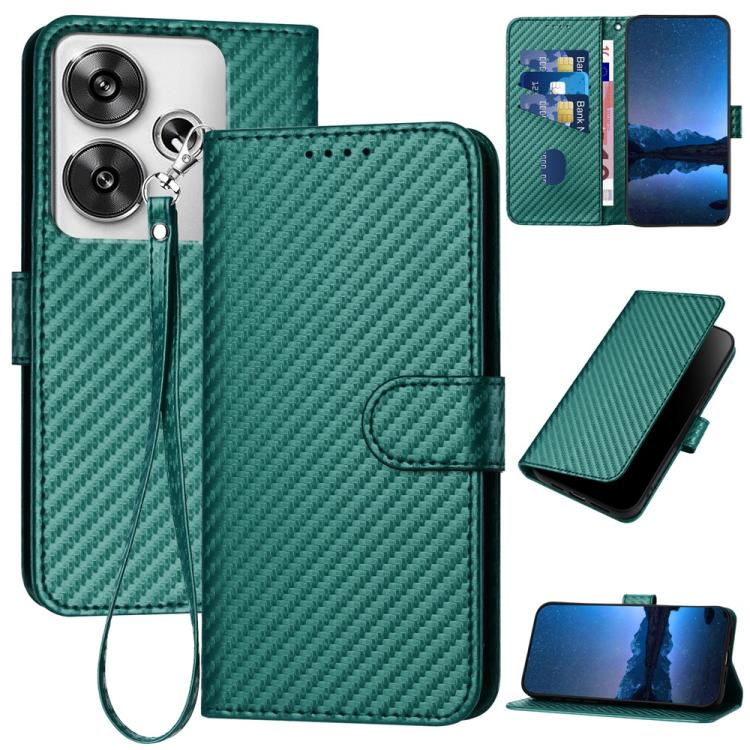 YX0070 Carbon Fiber Buckle Leather Phone Case with Lanyard, For Redmi Note 14 4G 164.84mm, For Redmi Turbo 4 / Poco X7 Pro, For Redmi Note 14 Pro 4G, For Redmi Note 14 4G 163.25mm, For Redmi Note 14 5G, For Redmi Note 14 Pro+ 5G, For Redmi Note 14 Pro ...