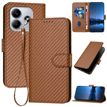 YX0070 Carbon Fiber Buckle Leather Phone Case with Lanyard, For Redmi Note 14 4G 164.84mm, For Redmi Turbo 4 / Poco X7 Pro, For Redmi Note 14 Pro 4G, For Redmi Note 14 4G 163.25mm, For Redmi Note 14 5G, For Redmi Note 14 Pro+ 5G, For Redmi Note 14 Pro ...