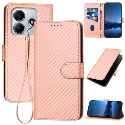 YX0070 Carbon Fiber Buckle Leather Phone Case with Lanyard, For Redmi Note 14 4G 164.84mm, For Redmi Turbo 4 / Poco X7 Pro, For Redmi Note 14 Pro 4G, For Redmi Note 14 4G 163.25mm, For Redmi Note 14 5G, For Redmi Note 14 Pro+ 5G, For Redmi Note 14 Pro ...