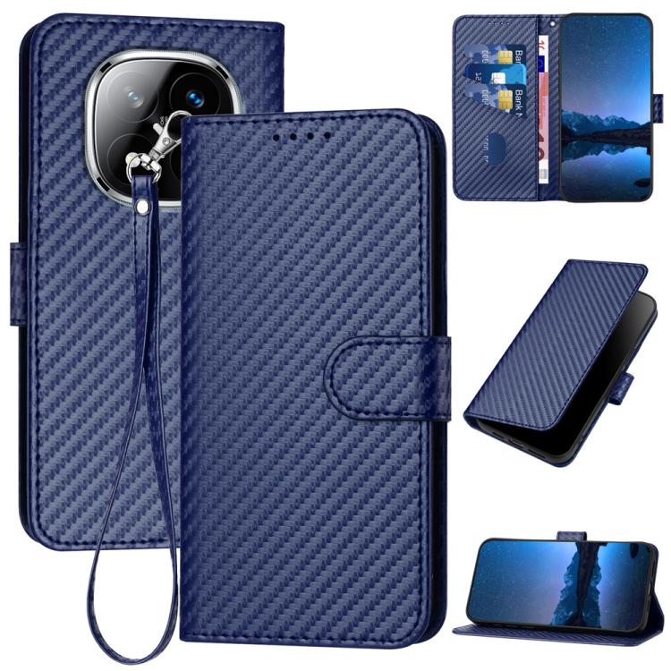 YX0070 Carbon Fiber Buckle Leather Phone Case with Lanyard, For Redmi Note 14 4G 164.84mm, For Redmi Turbo 4 / Poco X7 Pro, For Redmi Note 14 Pro 4G, For Redmi Note 14 4G 163.25mm, For Redmi Note 14 5G, For Redmi Note 14 Pro+ 5G, For Redmi Note 14 Pro ...
