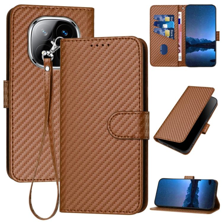 YX0070 Carbon Fiber Buckle Leather Phone Case with Lanyard, For Redmi Note 14 4G 164.84mm, For Redmi Turbo 4 / Poco X7 Pro, For Redmi Note 14 Pro 4G, For Redmi Note 14 4G 163.25mm, For Redmi Note 14 5G, For Redmi Note 14 Pro+ 5G, For Redmi Note 14 Pro ...