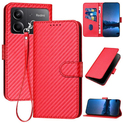 YX0070 Carbon Fiber Buckle Leather Phone Case with Lanyard, For Redmi Note 14 4G 164.84mm, For Redmi Turbo 4 / Poco X7 Pro, For Redmi Note 14 Pro 4G, For Redmi Note 14 4G 163.25mm, For Redmi Note 14 5G, For Redmi Note 14 Pro+ 5G, For Redmi Note 14 Pro ...
